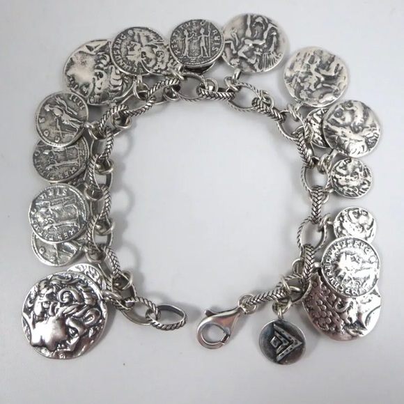 Silpada Iconic Roman Coin Cha-Cha Charm Sterling Silver Bracelet B1624 - Picture 7 of 17